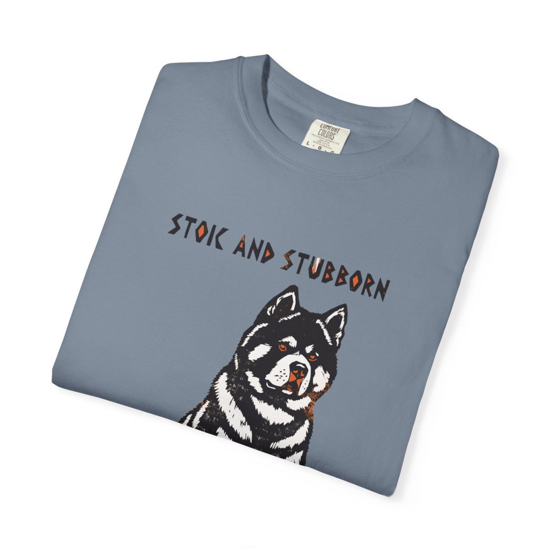 Blue Jean — Folded | Akita 'Stoic And Stubborn' Garment-Dyed Tee