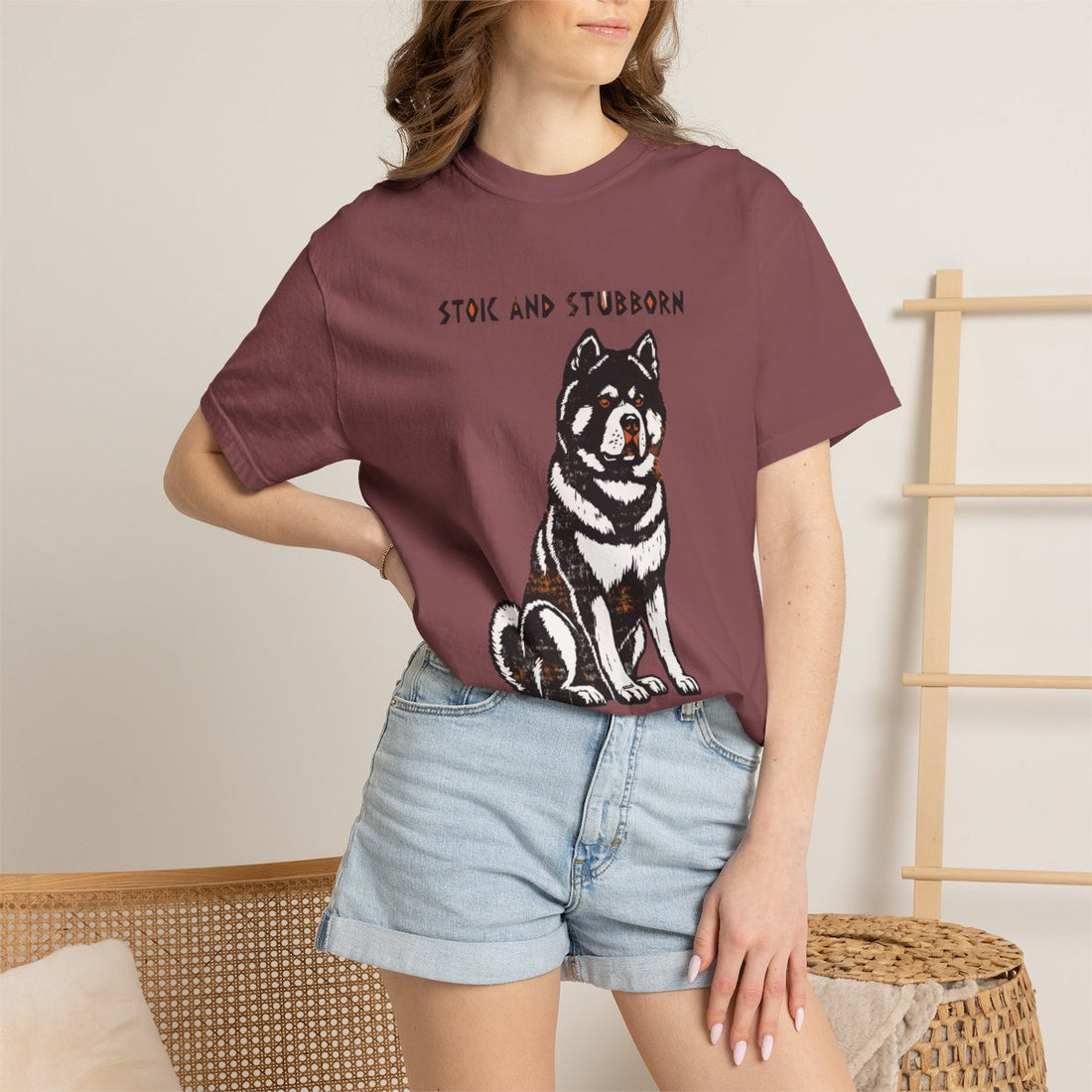 Brick — Lifestyle | Akita 'Stoic And Stubborn' Garment-Dyed Tee