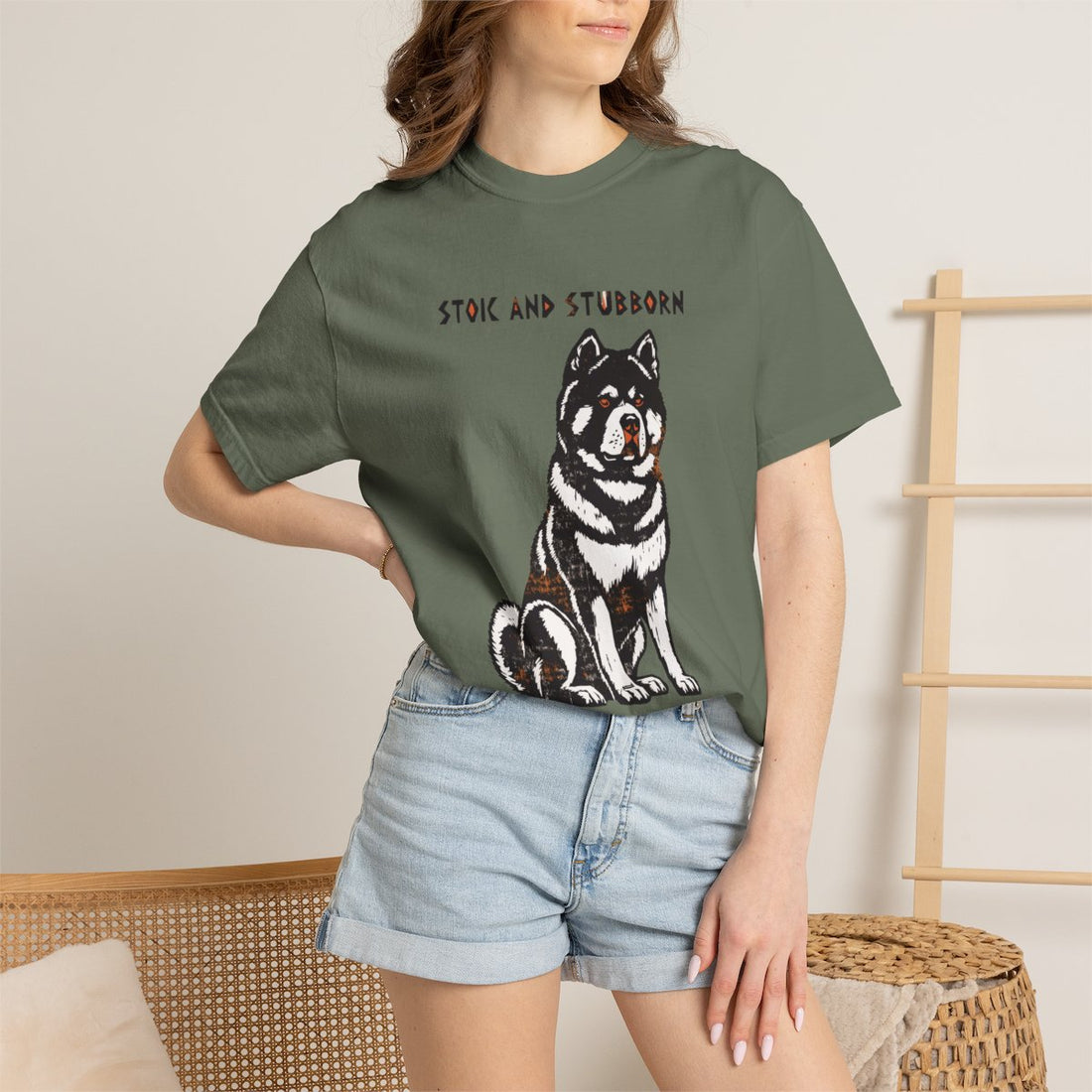 Moss — Lifestyle | Akita 'Stoic And Stubborn' Garment-Dyed Tee