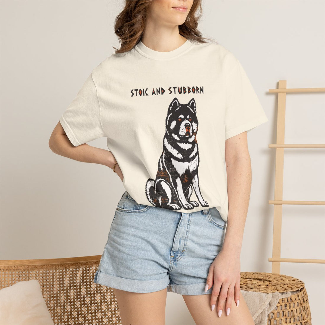 Ivory — Lifestyle | Akita 'Stoic And Stubborn' Garment-Dyed Tee