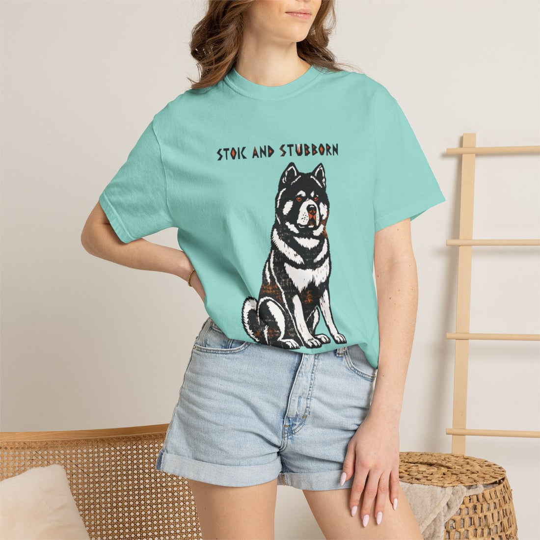 Chalky Mint — Lifestyle | Akita 'Stoic And Stubborn' Garment-Dyed Tee