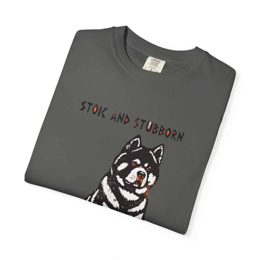 Pepper — Folded | Akita 'Stoic And Stubborn' Garment-Dyed Tee