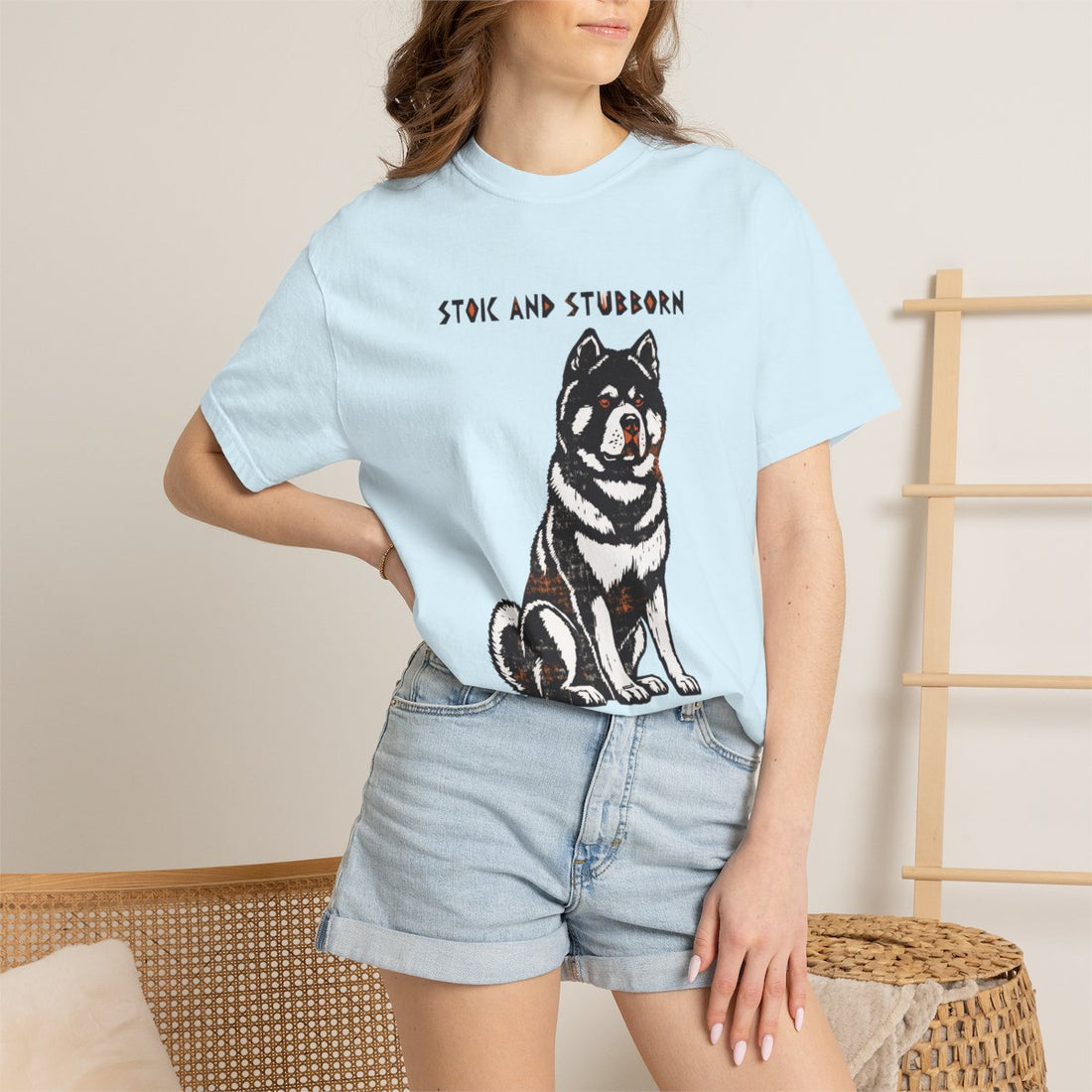 Chambray — Lifestyle | Akita 'Stoic And Stubborn' Garment-Dyed Tee