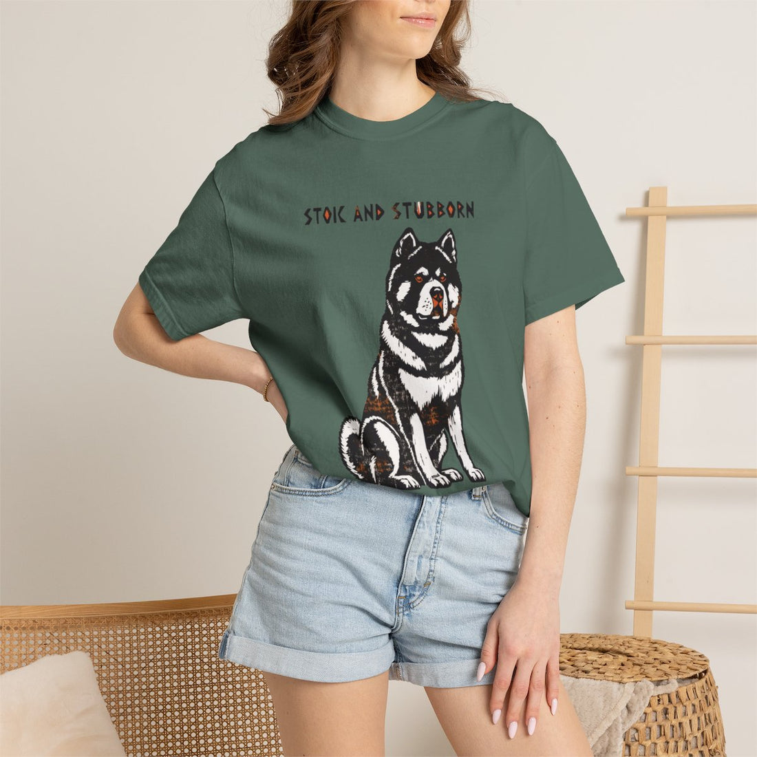 Blue Spruce — Lifestyle | Akita 'Stoic And Stubborn' Garment-Dyed Tee