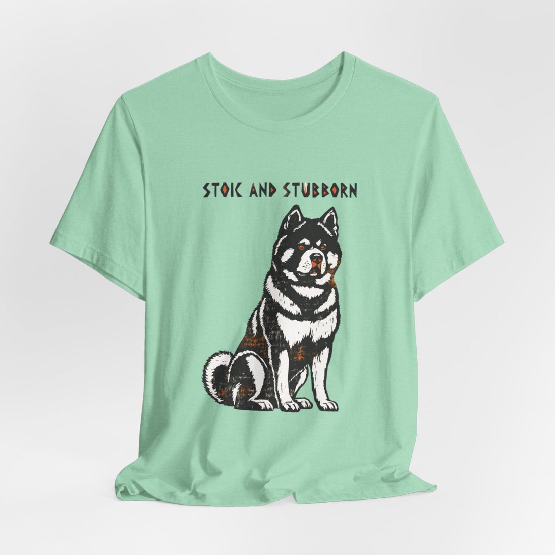 Heather Mint — Hanging | Akita 'Stoic And Stubborn' Tee