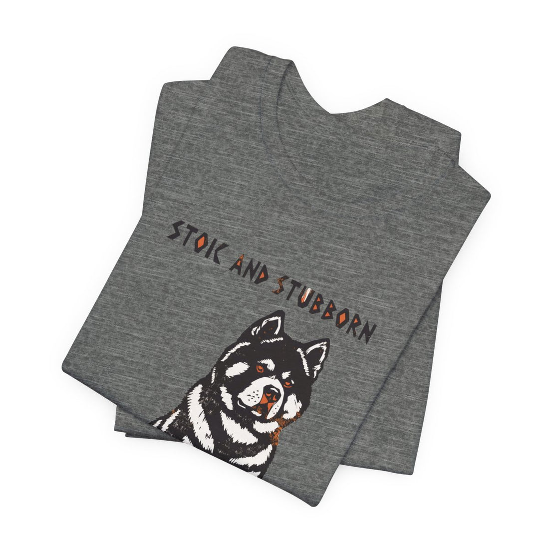 Deep Heather — Folded | Akita 'Stoic And Stubborn' Tee