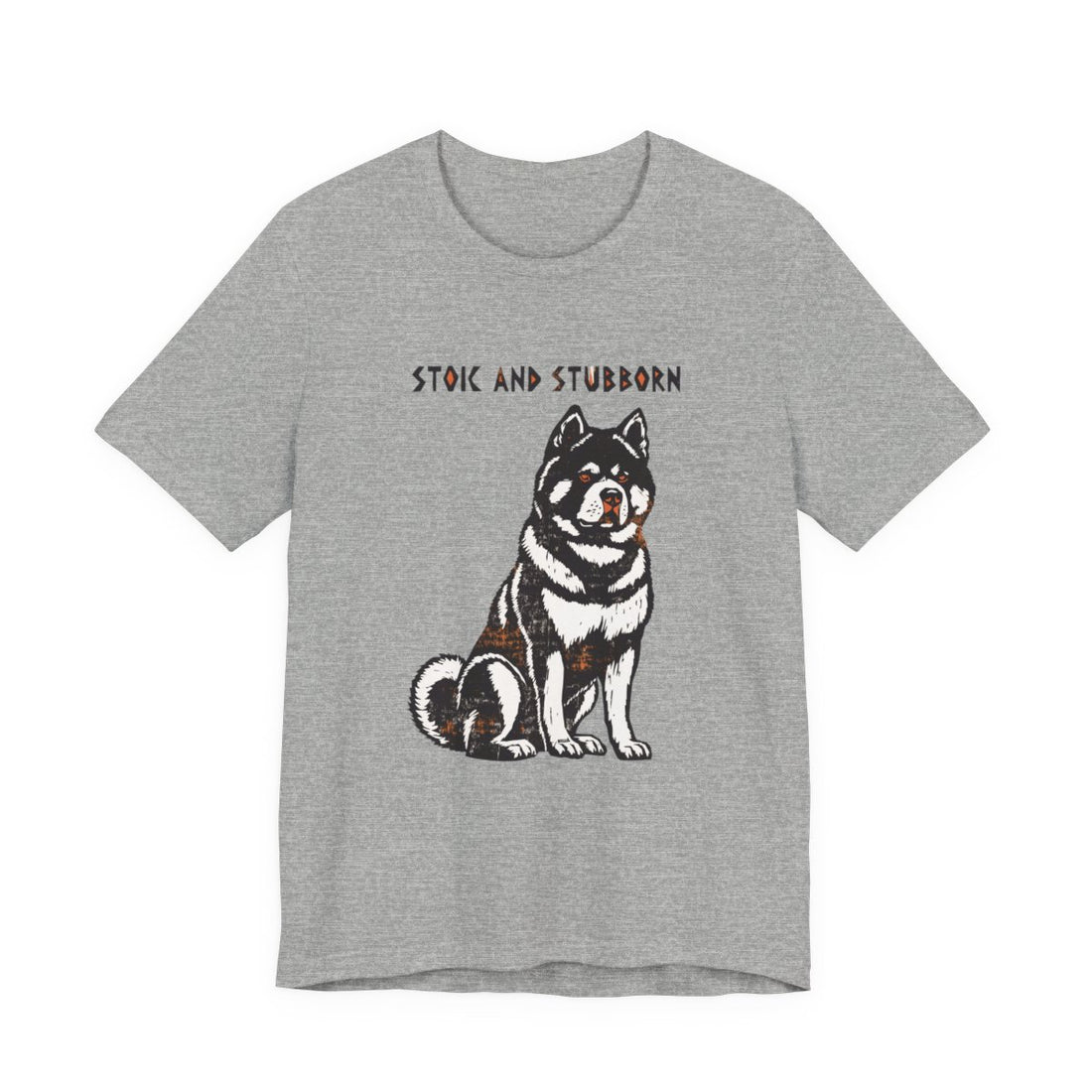 Athletic Heather — Front | Akita 'Stoic And Stubborn' Tee