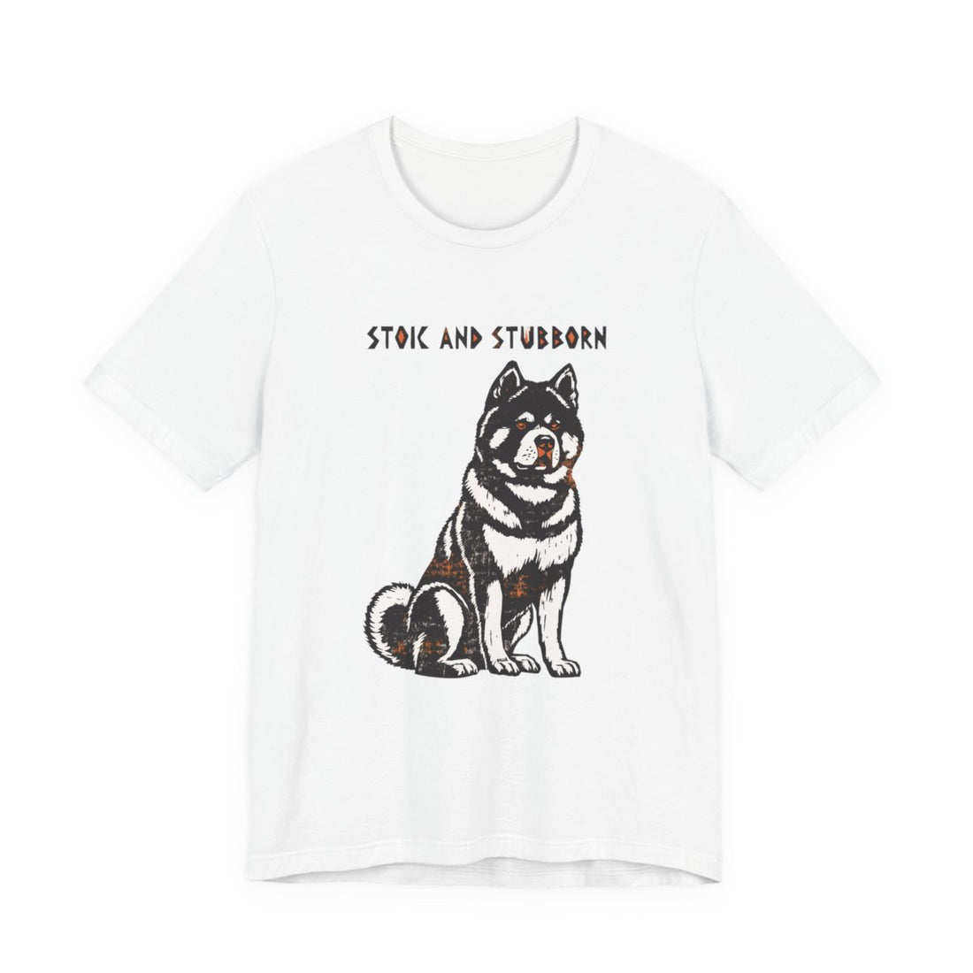 White — Front | Akita 'Stoic And Stubborn' Tee