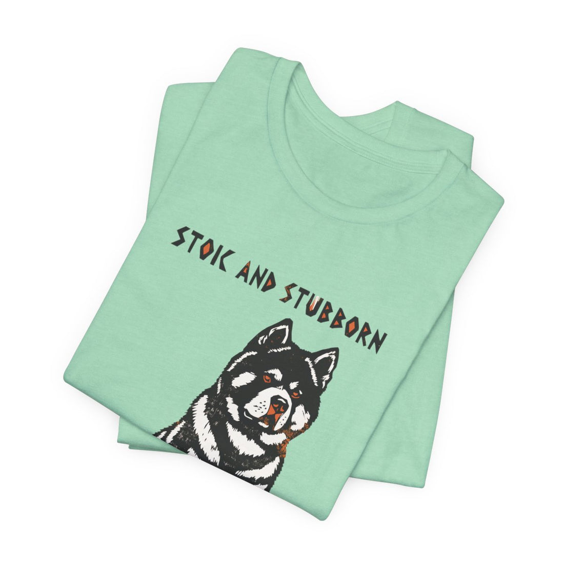 Heather Mint — Folded | Akita 'Stoic And Stubborn' Tee