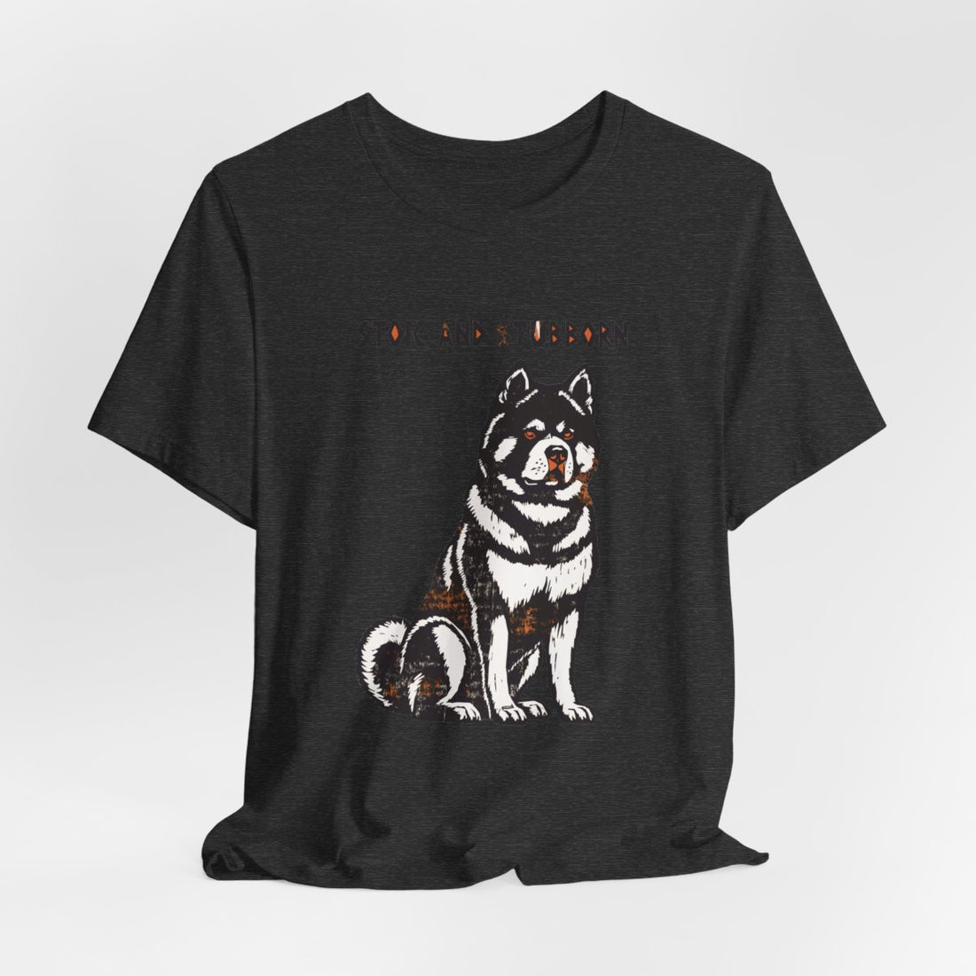 Dark Grey Heather — Hanging | Akita 'Stoic And Stubborn' Tee