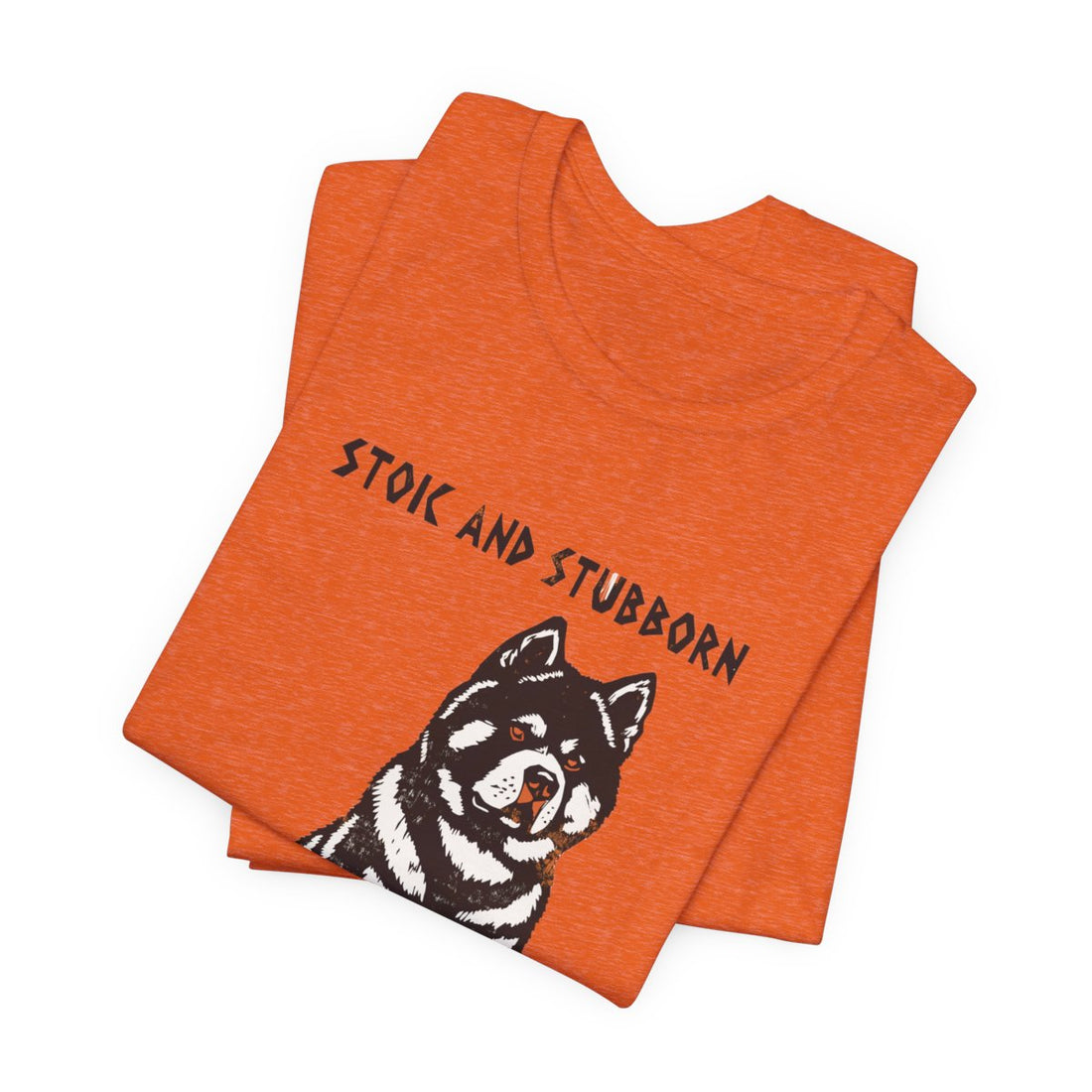 Heather Orange — Folded | Akita 'Stoic And Stubborn' Tee