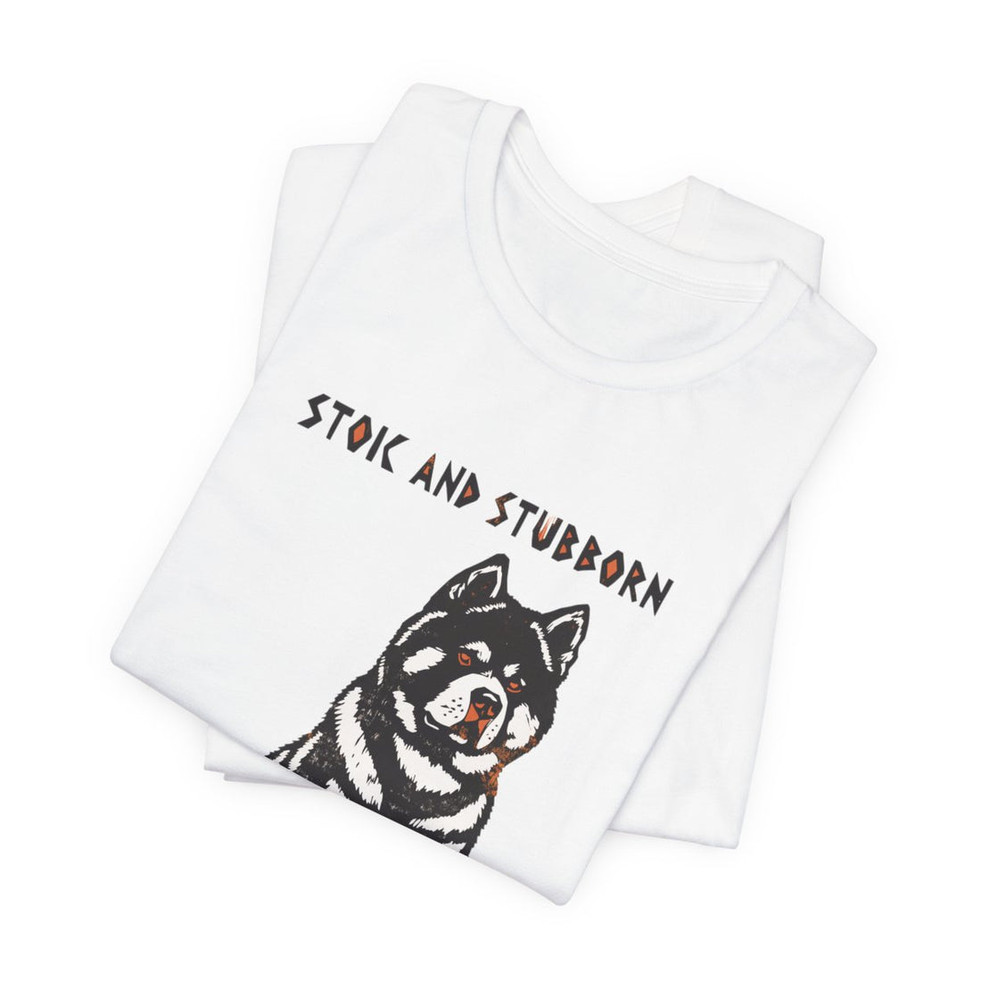 White — Folded | Akita 'Stoic And Stubborn' Tee