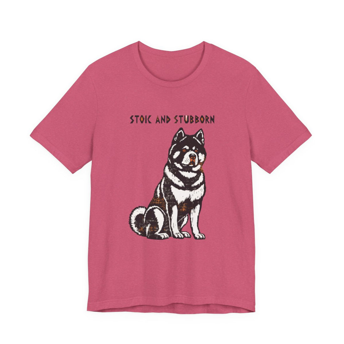 Heather Raspberry — Front | Akita 'Stoic And Stubborn' Tee