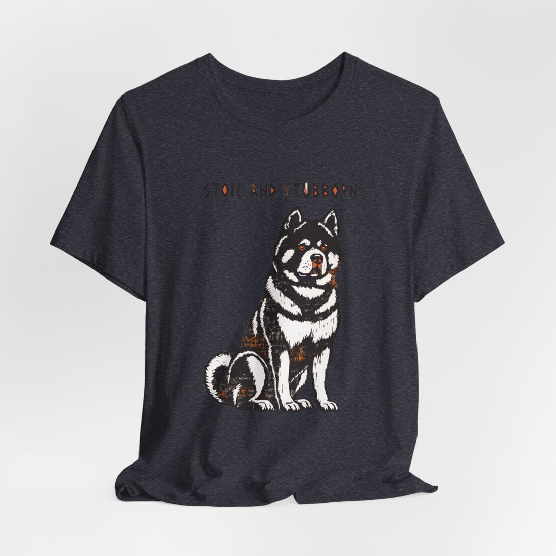 Heather Navy — Hanging | Akita 'Stoic And Stubborn' Tee