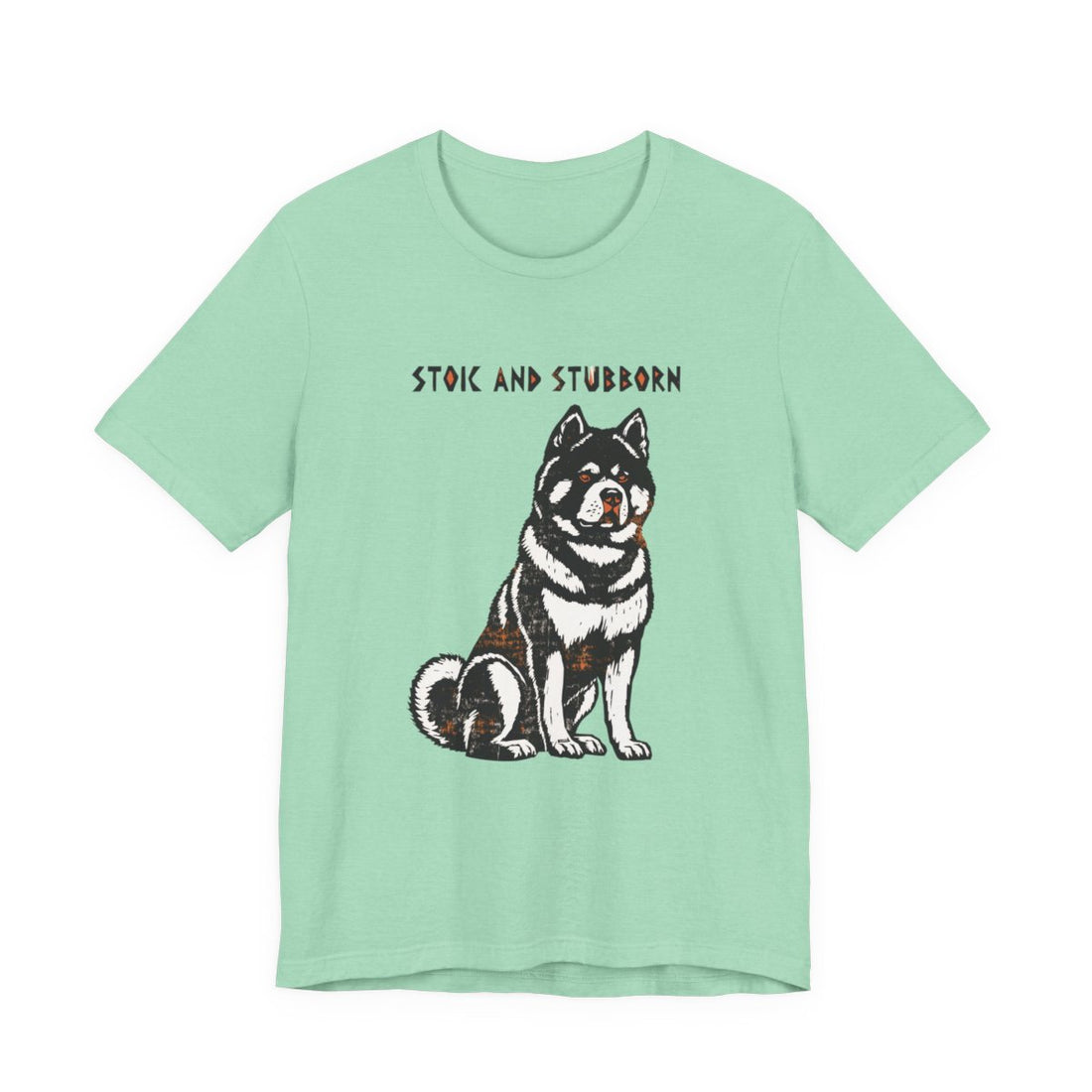 Heather Mint — Front | Akita 'Stoic And Stubborn' Tee