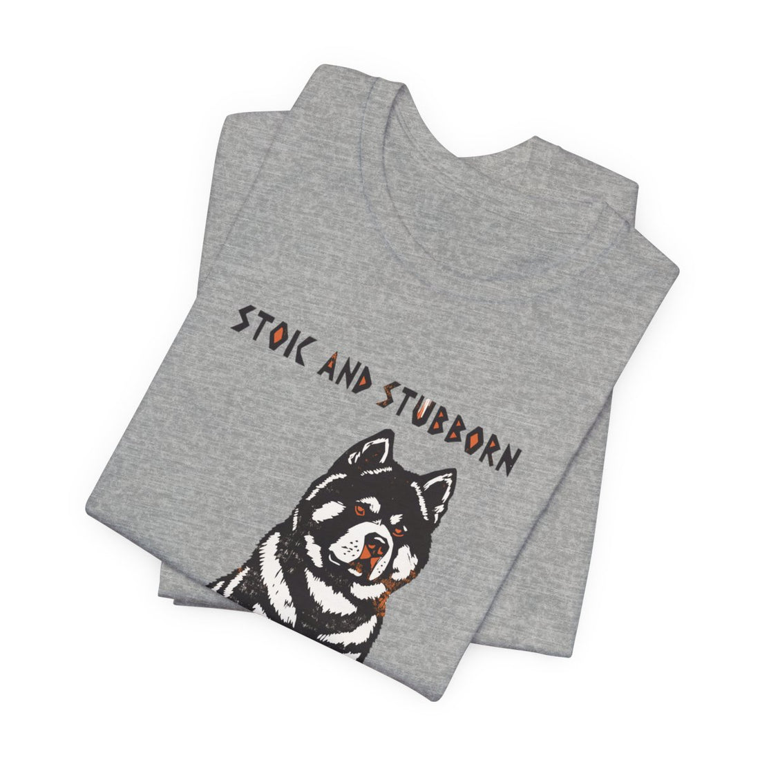 Athletic Heather — Folded | Akita 'Stoic And Stubborn' Tee