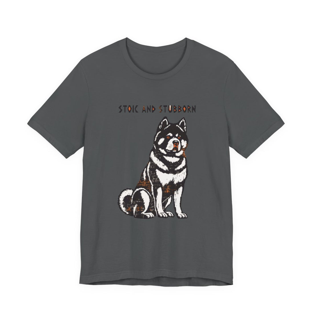 Asphalt — Front | Akita 'Stoic And Stubborn' Tee