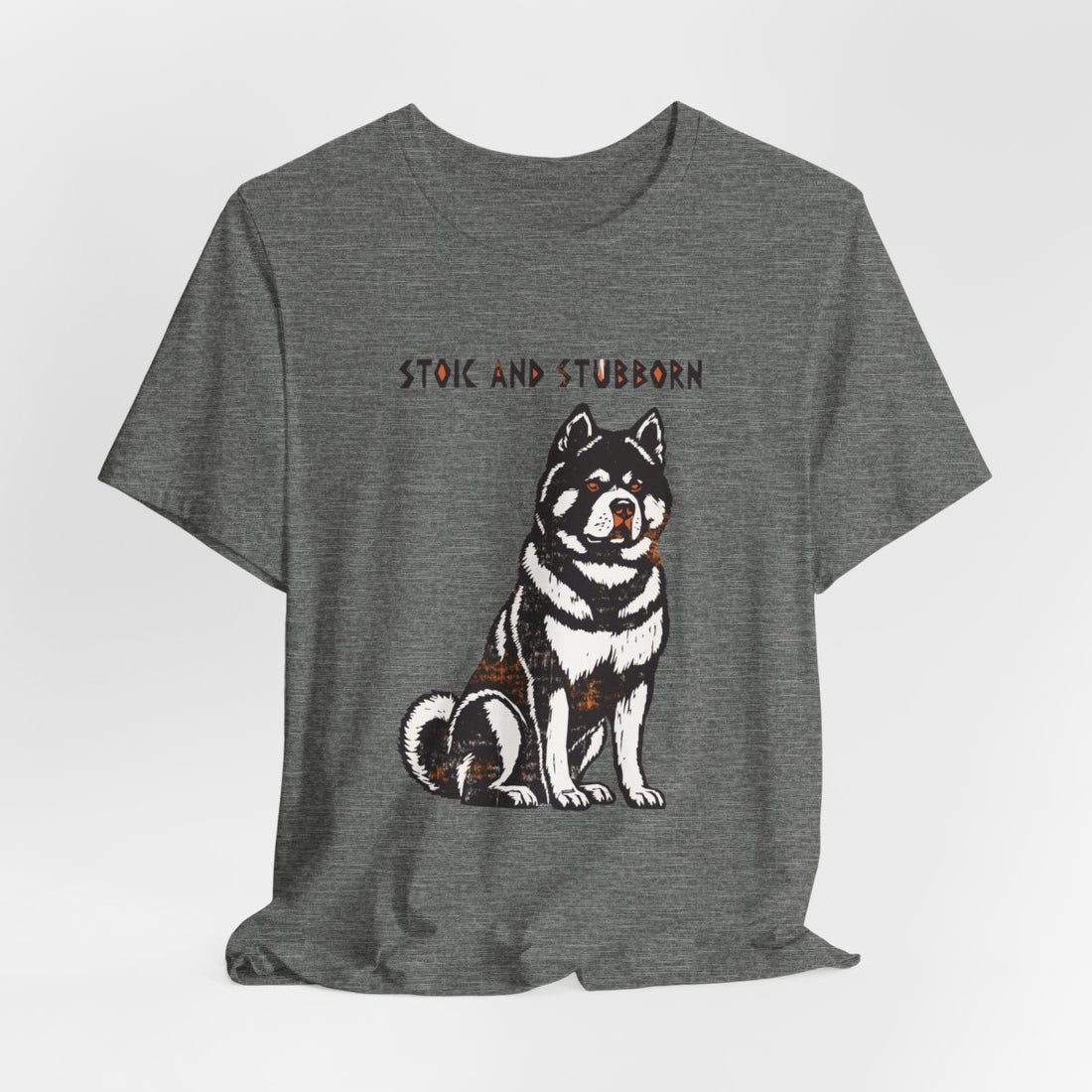 Deep Heather — Hanging | Akita 'Stoic And Stubborn' Tee