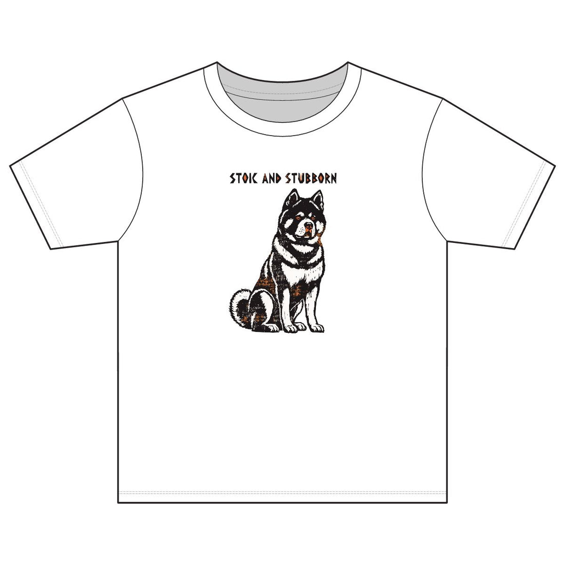 White — Front | Akita 'Stoic And Stubborn' Youth Tee