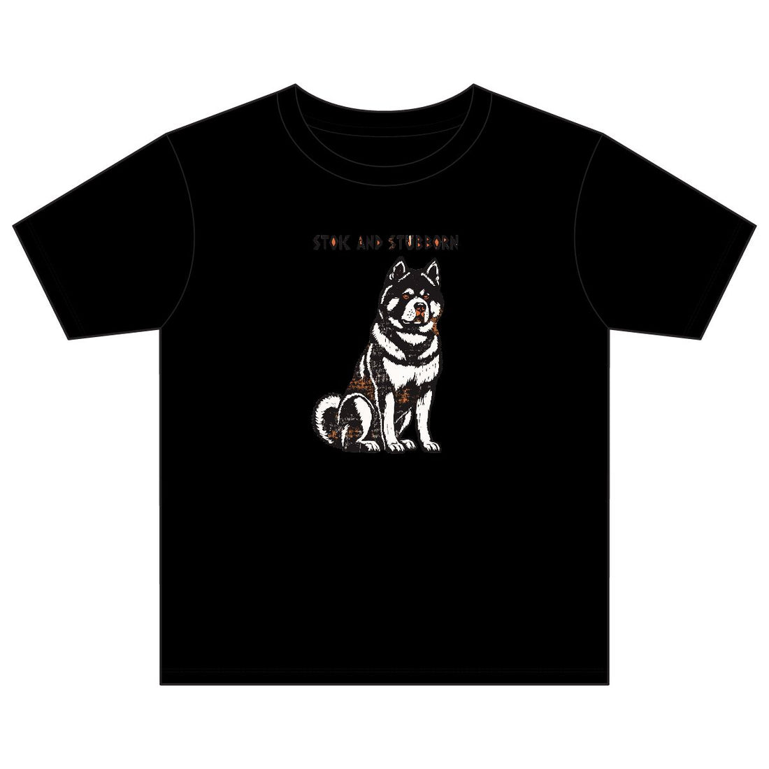 Black — Front | Akita 'Stoic And Stubborn' Youth Tee