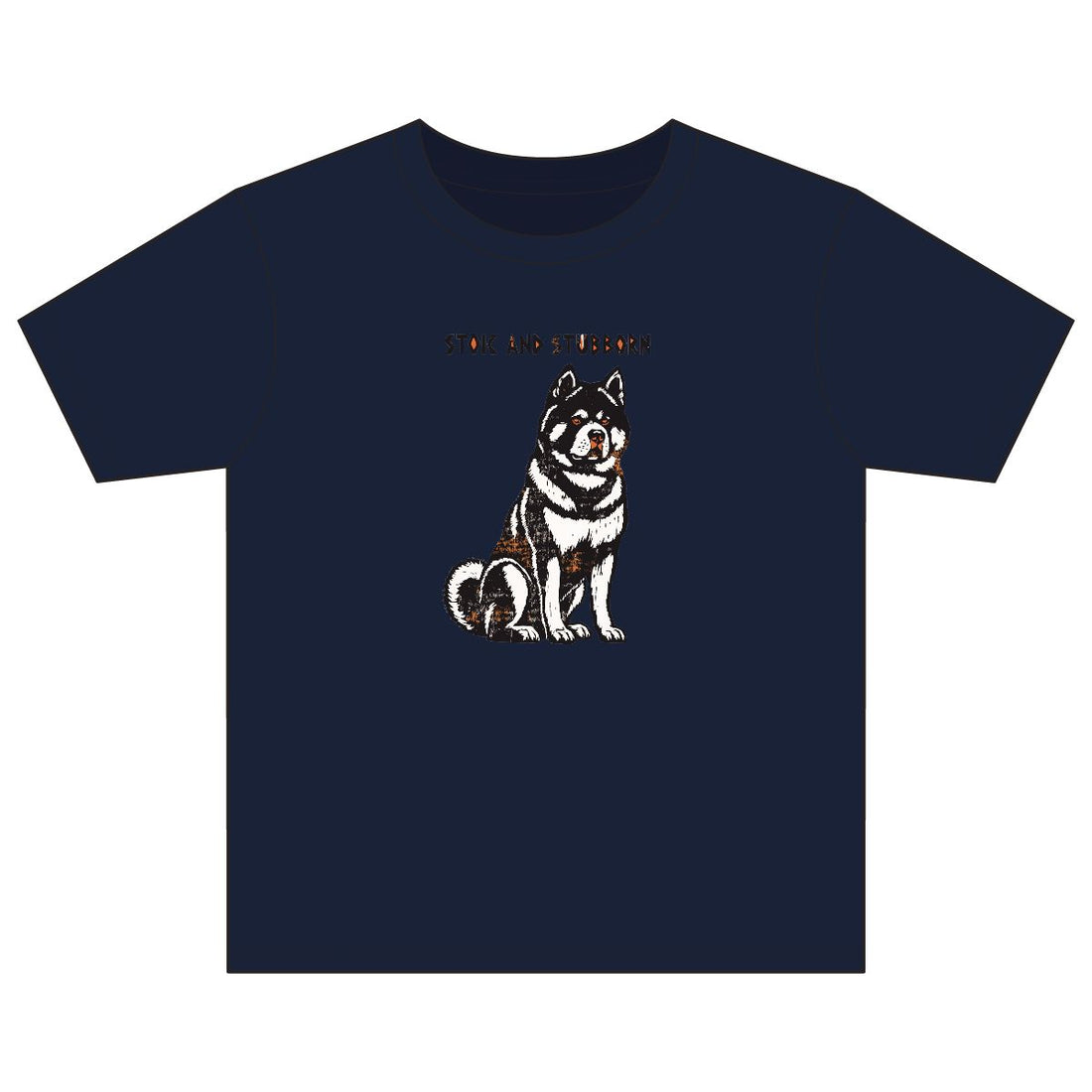 Navy — Front | Akita 'Stoic And Stubborn' Youth Tee