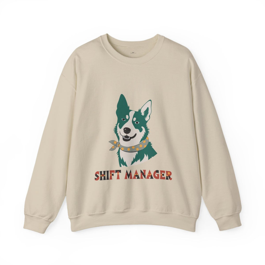 Sand — Front | Australian Cattle Dog "Shift Manager" Crewneck