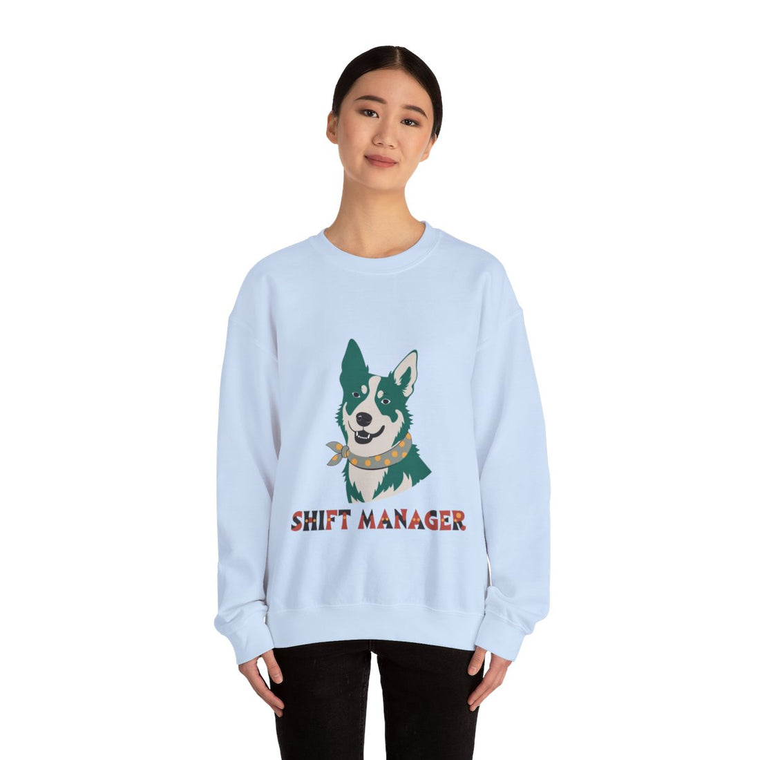 Light Blue — Lifestyle | Australian Cattle Dog "Shift Manager" Crewneck