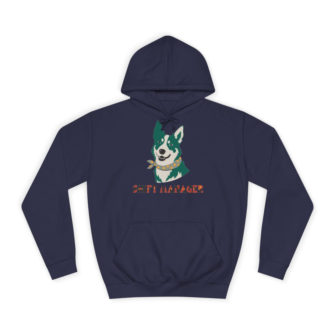 Oxford Navy — Front | Australian Cattle Dog Shift Manager Hoodie
