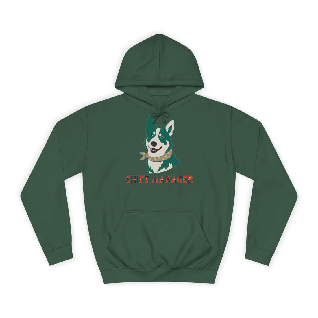 Bottle Green — Front | Australian Cattle Dog Shift Manager Hoodie