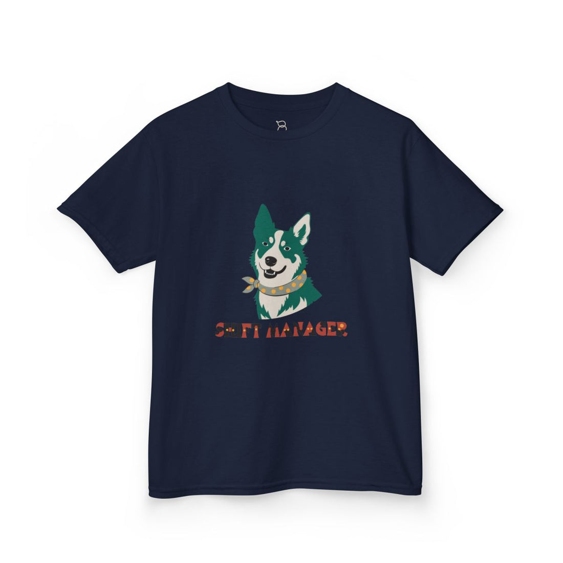 Navy — Front | Australian Cattle Dog Shift Manager Kids Tee