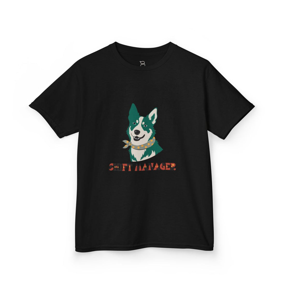 Black — Front | Australian Cattle Dog Shift Manager Kids Tee