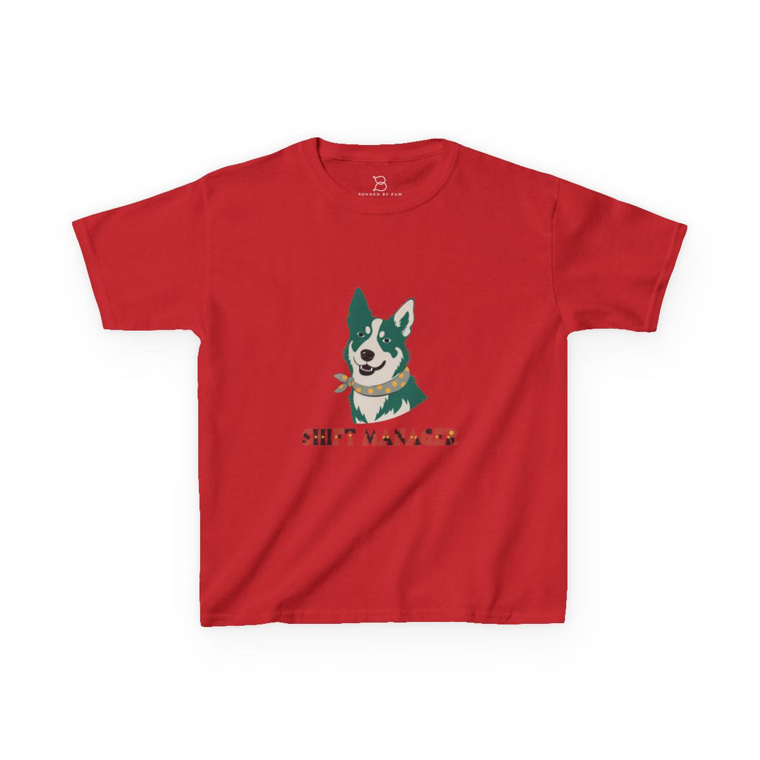 Red — Front | Australian Cattle Dog Shift Manager Kids Tee