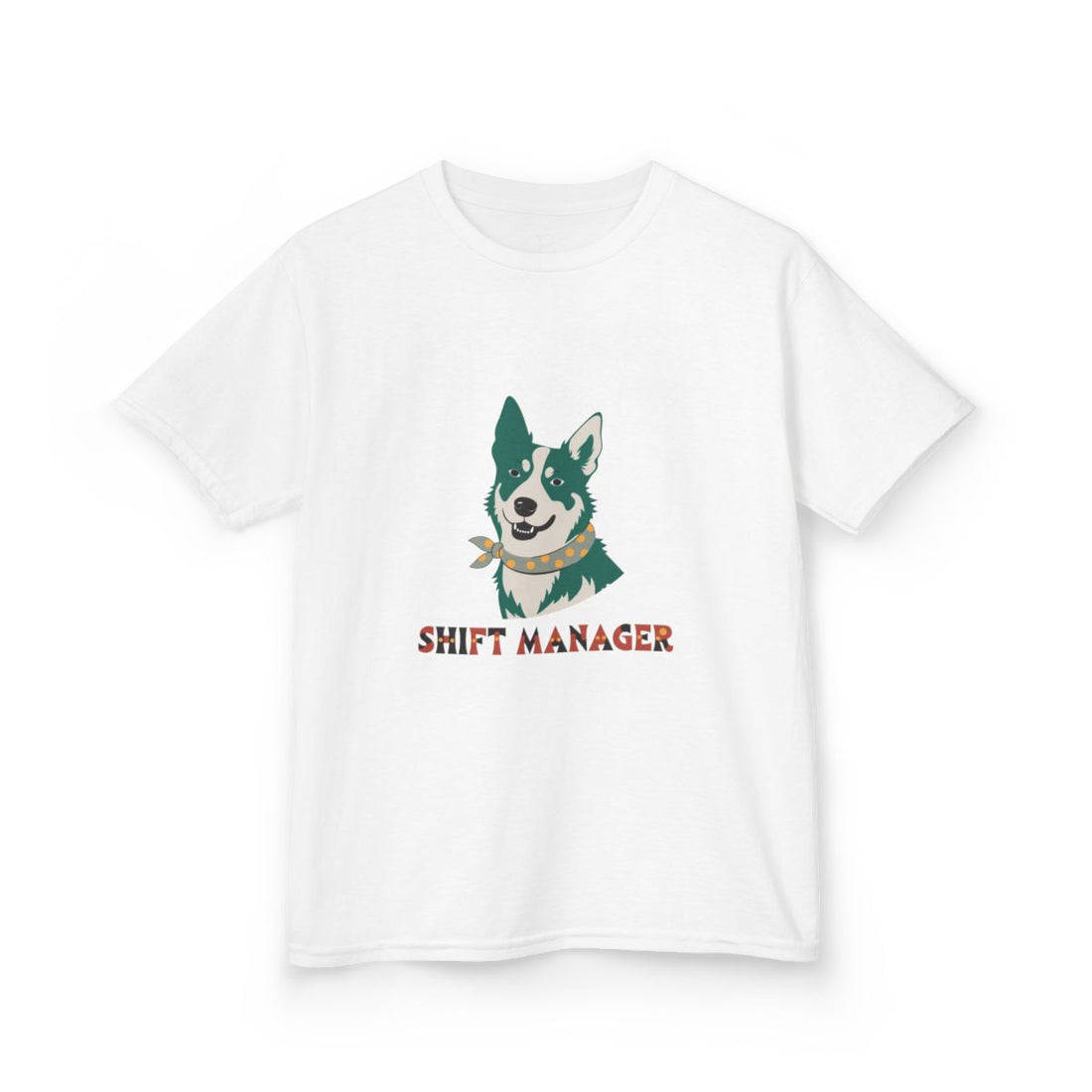 White — Front | Australian Cattle Dog Shift Manager Kids Tee