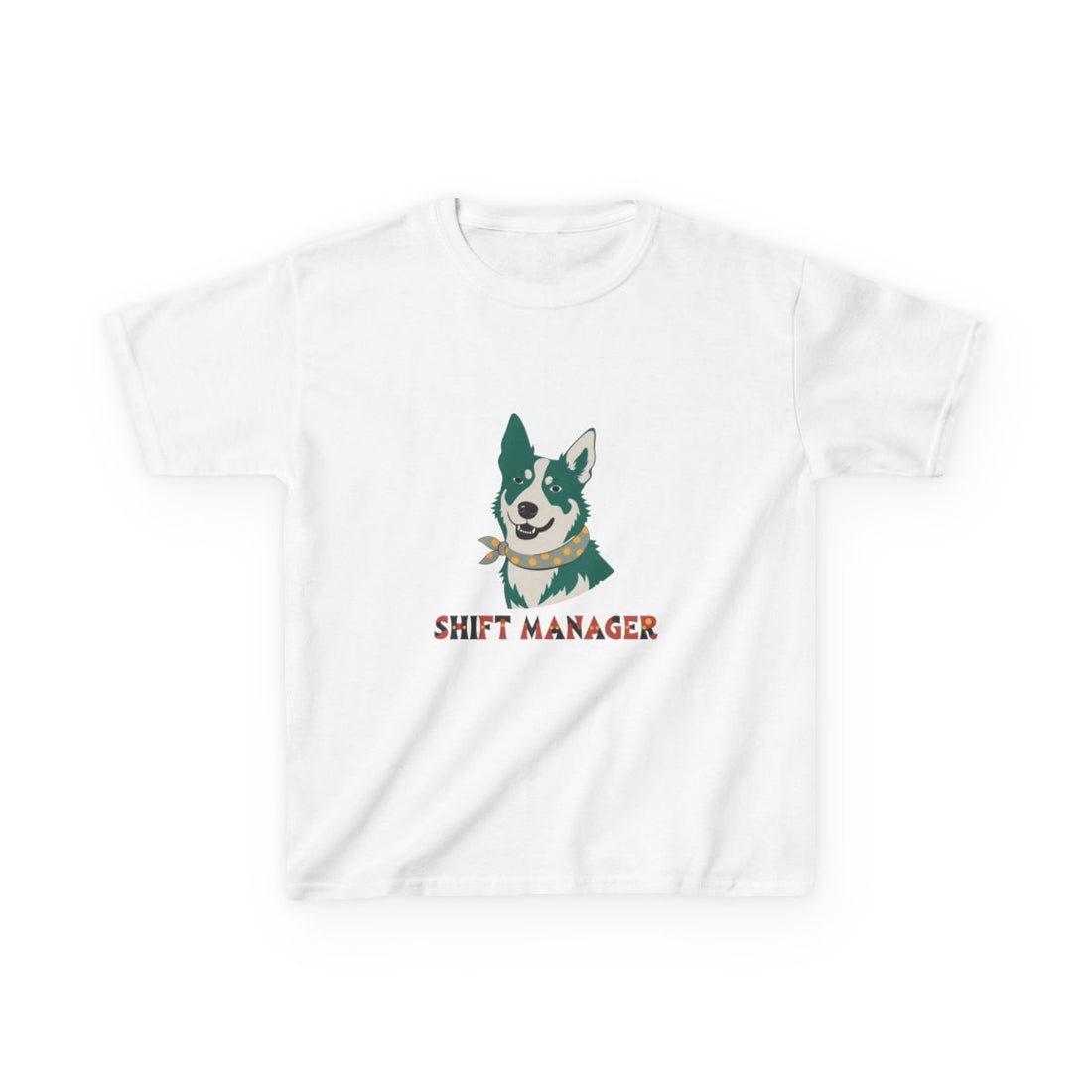 White — Front | Australian Cattle Dog Shift Manager Kids Tee