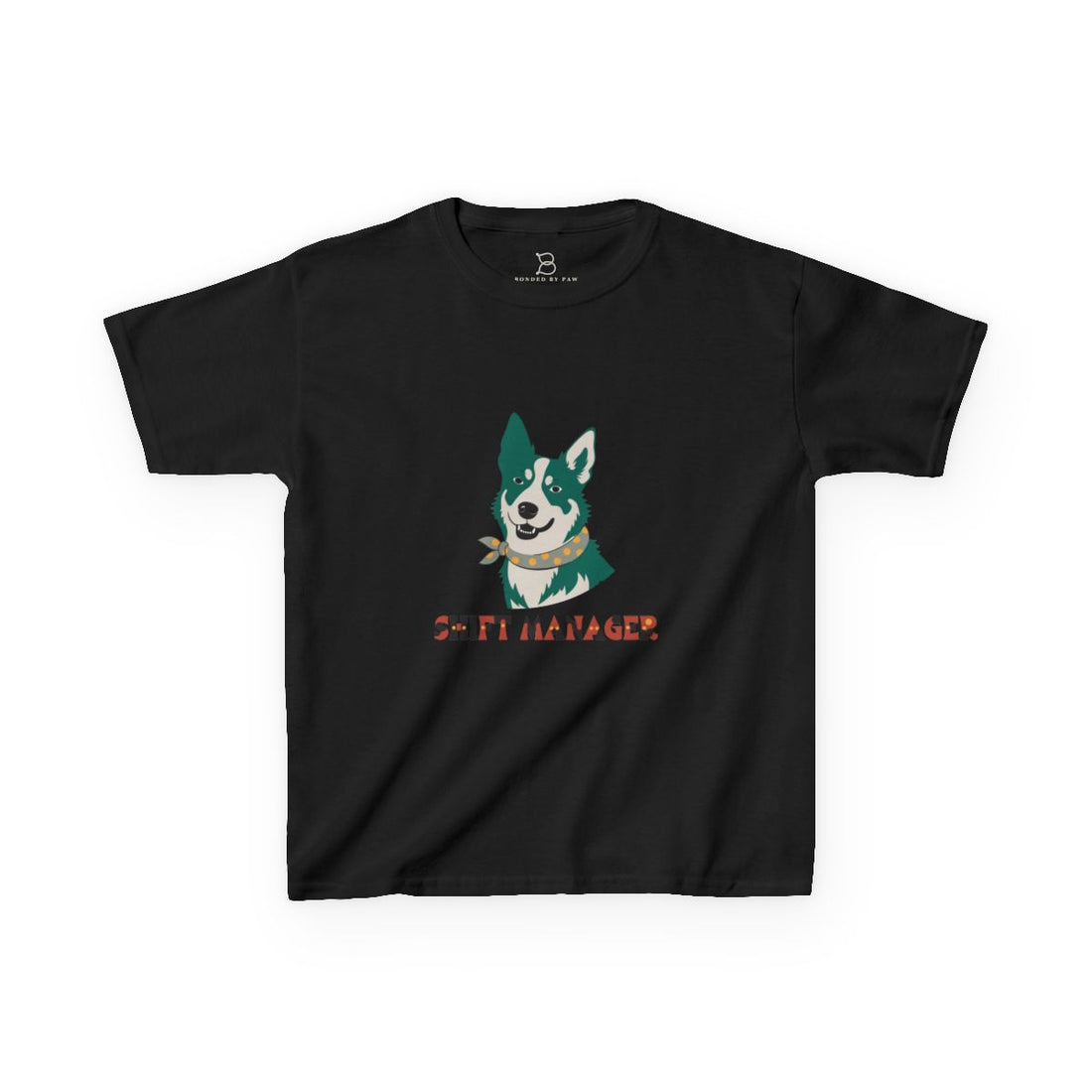 Black — Front | Australian Cattle Dog Shift Manager Kids Tee