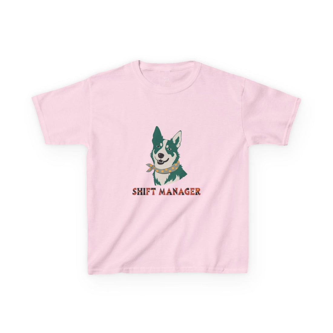 Light Pink — Front | Australian Cattle Dog Shift Manager Kids Tee