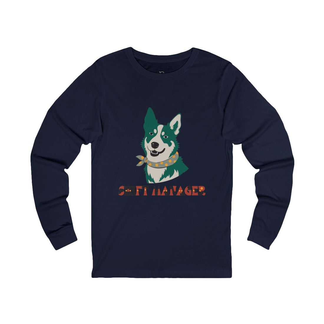 Navy — Front | Australian Cattle Dog Shift Manager Long Sleeve Tee
