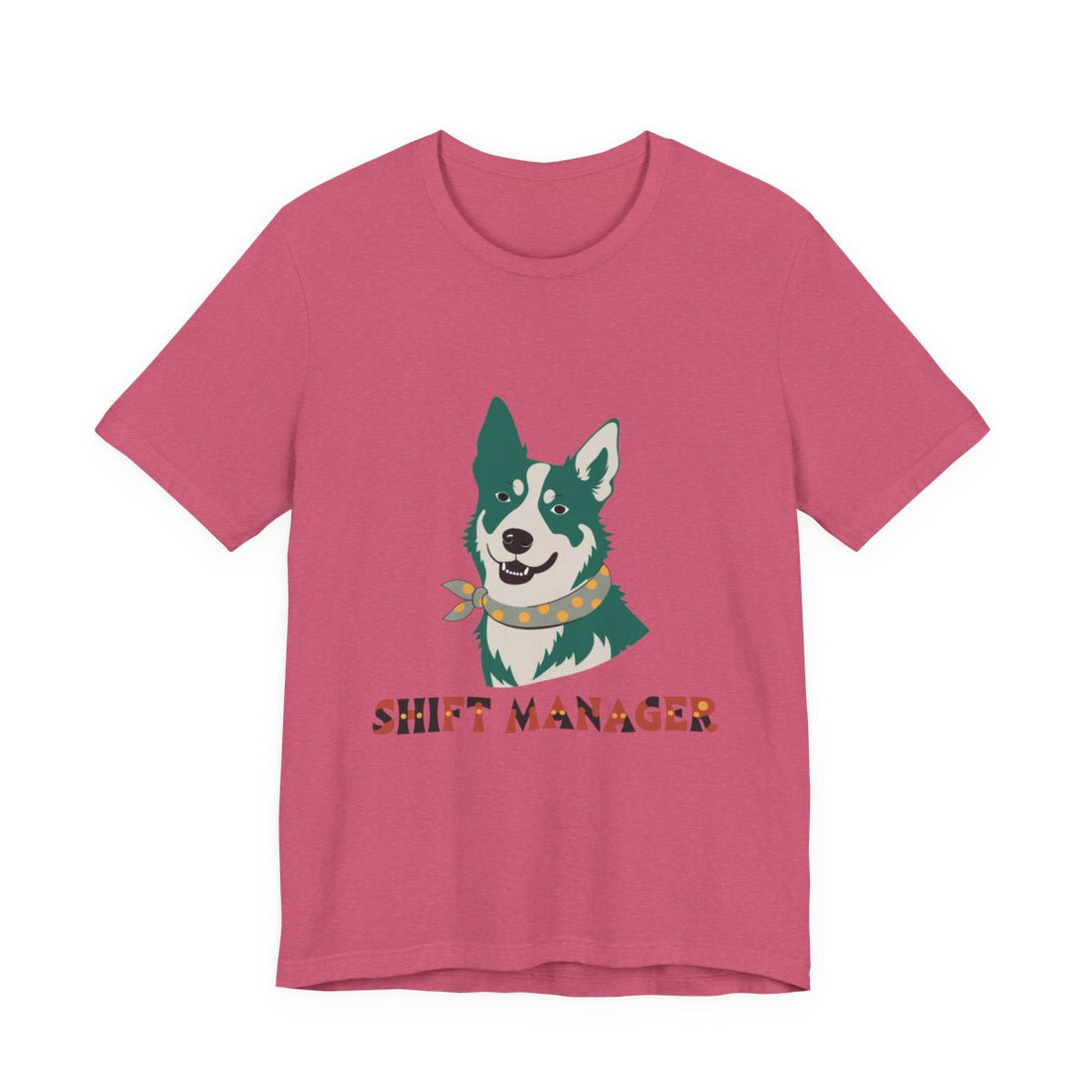 Heather Raspberry — Front | Australian Cattle Dog Shift Manager Men's Tee
