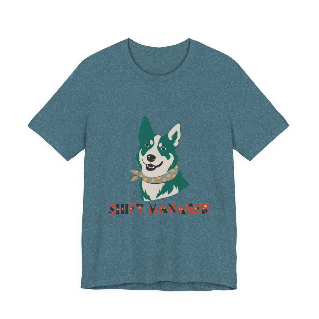 Heather Deep Teal — Front | Australian Cattle Dog Shift Manager Men's Tee