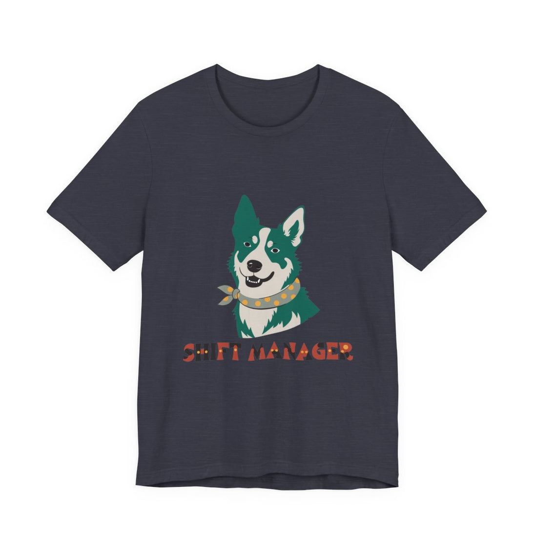 Heather Midnight Navy — Front | Australian Cattle Dog Shift Manager Men's Tee
