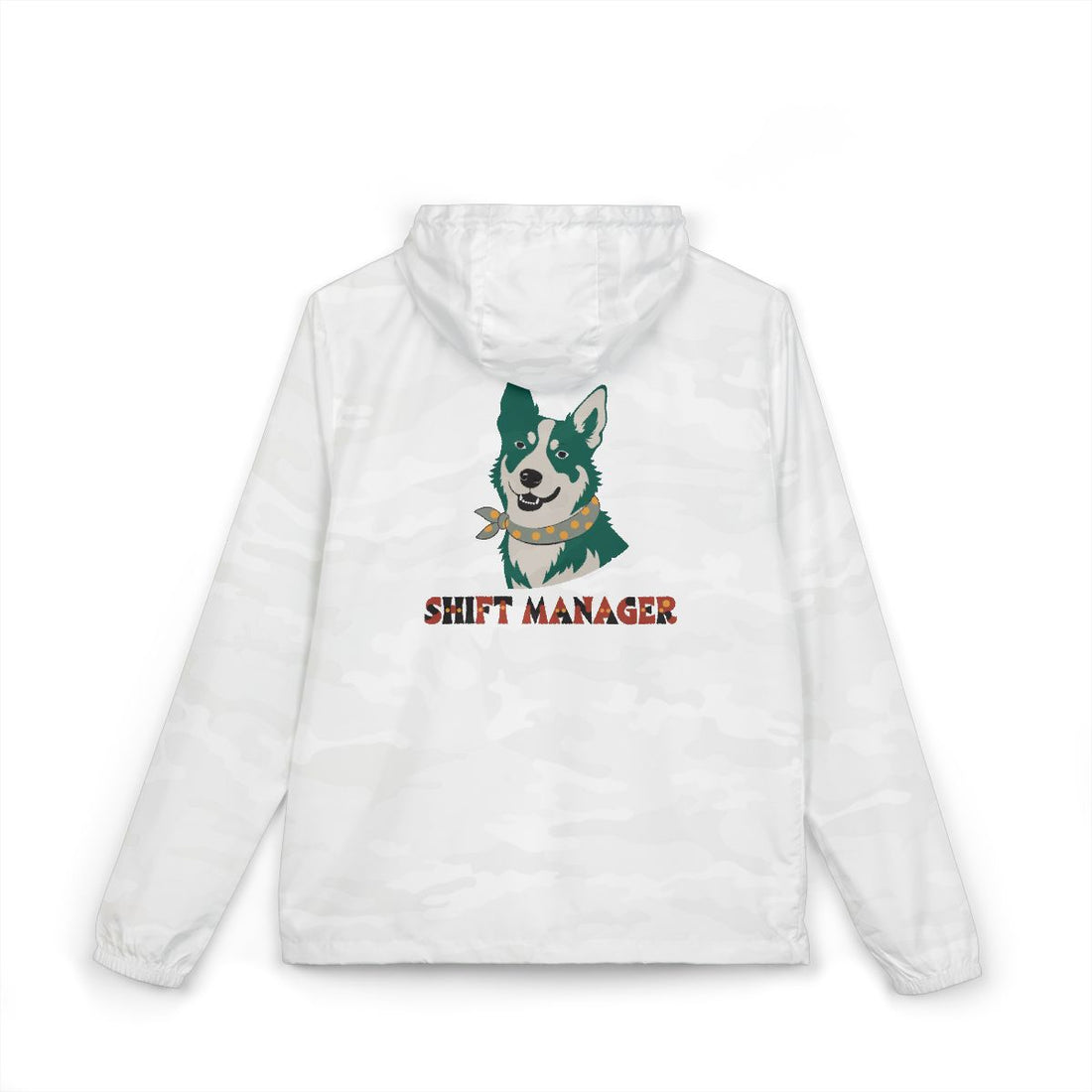 White Camo — Back | Australian Cattle Dog Shift Manager Windbreaker