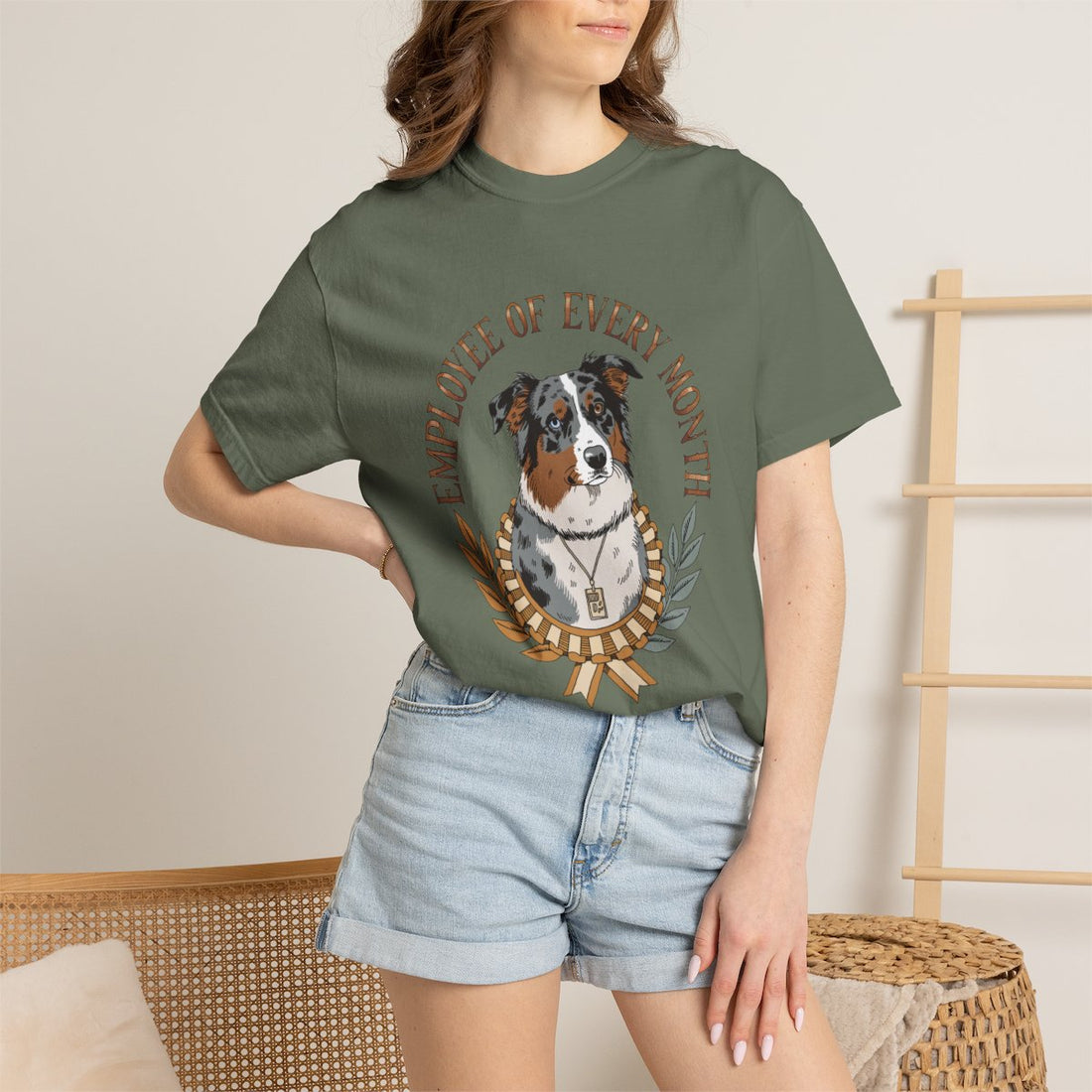 Moss — Lifestyle | Australian Shepherd 'Employee Of Every Month' Garment-Dyed Tee