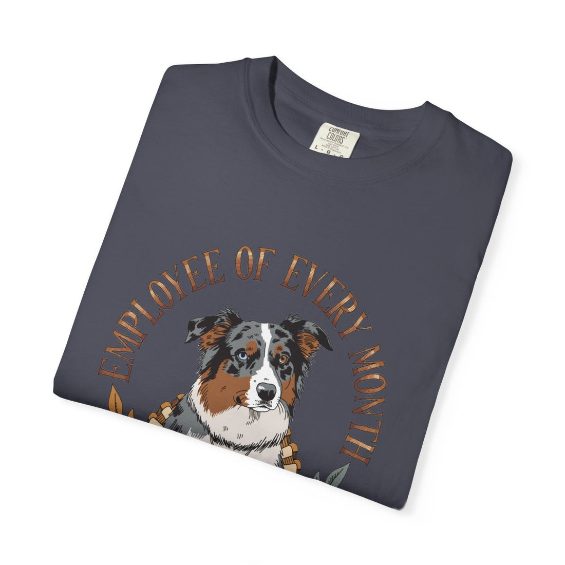 Navy — Folded | Australian Shepherd 'Employee Of Every Month' Garment-Dyed Tee