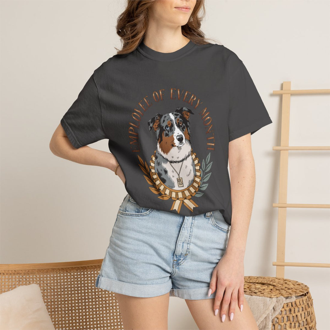 Graphite — Lifestyle | Australian Shepherd 'Employee Of Every Month' Garment-Dyed Tee