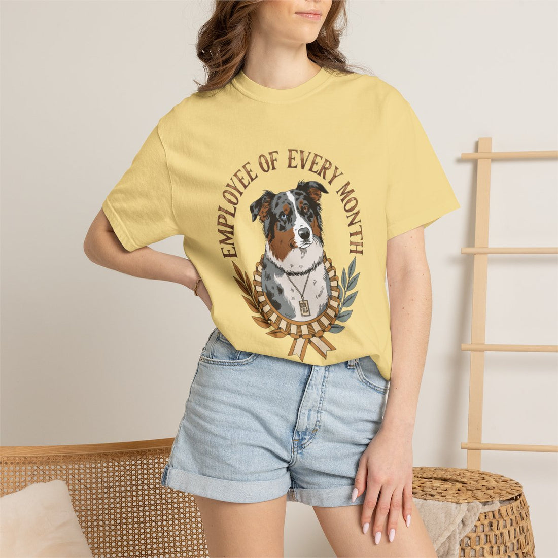 Butter — Lifestyle | Australian Shepherd 'Employee Of Every Month' Garment-Dyed Tee