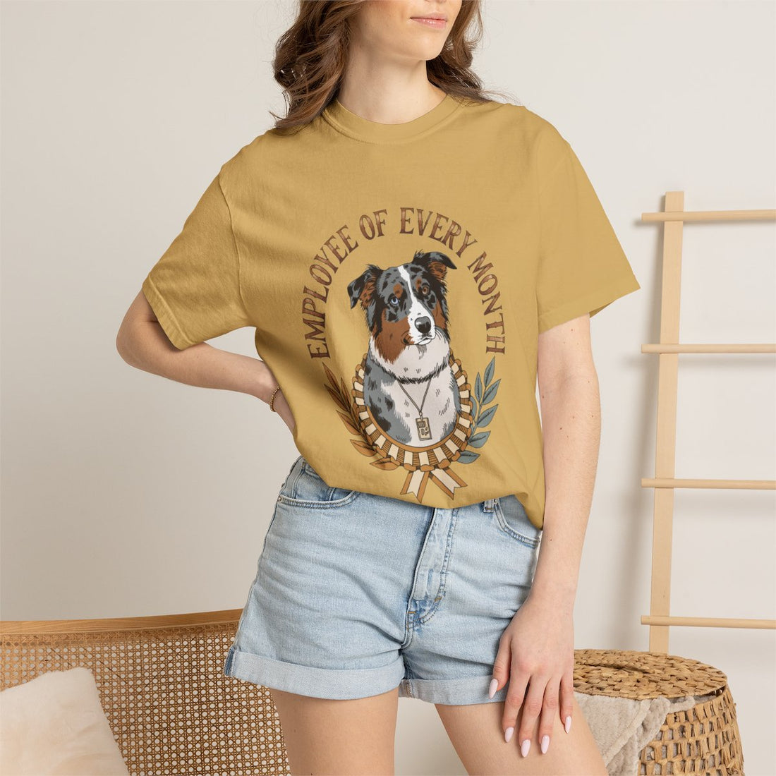 Mustard — Lifestyle | Australian Shepherd 'Employee Of Every Month' Garment-Dyed Tee