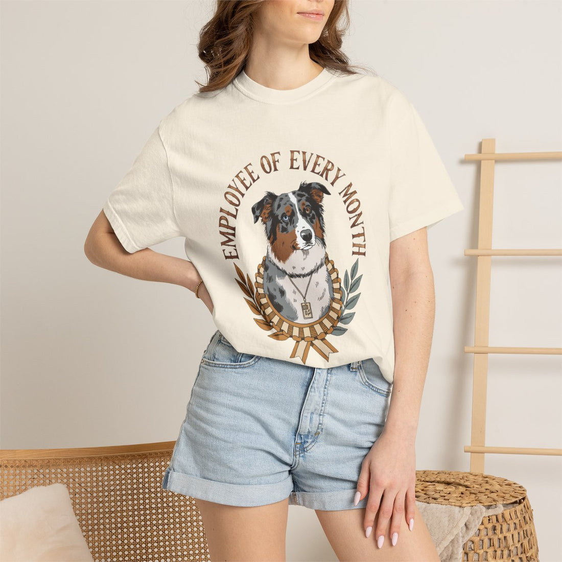 Ivory — Lifestyle | Australian Shepherd 'Employee Of Every Month' Garment-Dyed Tee