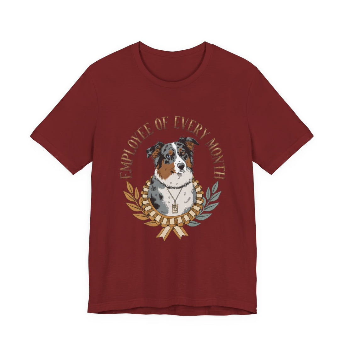 Cardinal — Front | Australian Shepherd 'Employee Of Every Month' Tee