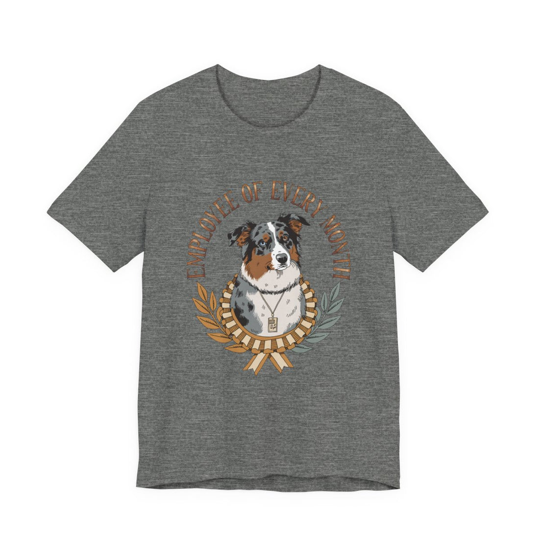 Deep Heather — Front | Australian Shepherd 'Employee Of Every Month' Tee