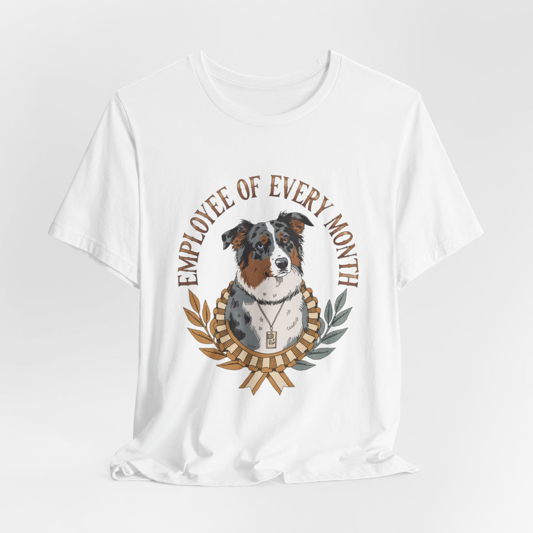 White — Hanging | Australian Shepherd 'Employee Of Every Month' Tee